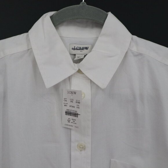 J. Crew Relaxed Button-Up Shirt Women XXS White Career Polished Professional NWT - Picture 9 of 16